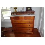 Empire style chest of drawers with half marble