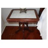 Eastlake marble top parlor table 26 X 19 1/2 X