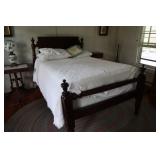 Rope bed converted to a full size bed with