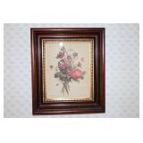 2 - Walnut shadow box picture frames with floral