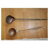 2 Hammered copper long handled ladles