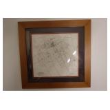Framed reproduction survey map Gray's New Map of