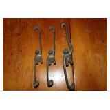3 Monkey hanger hooks (1 marked Japan cast iron,