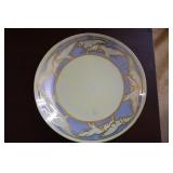 J & C Bavaria opalescent yellow & blue plate with