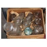 Box lot Mason jars - Atlas, Ball and more
