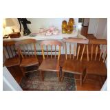 5 Plank bottom chairs (3 matching & 2 matching)