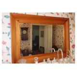 Pine wood framed mirror 31' x 21'
