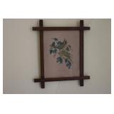 Framed bird prints marked Vincent 12 1/2 X 15