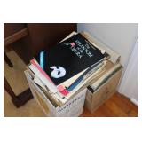 3 boxes sheet music and music books