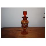 Amber Glass Perfume Bottle with Hand Painted