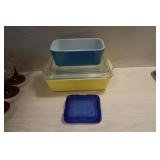 Pyrex refrigerator dish lot - 503-B yellow with