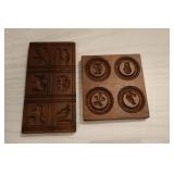 2 wooden springerle or butter molds