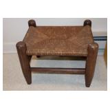 Footstool with rush seat