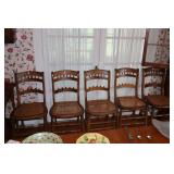 Lot of 5 cane bottom chairs