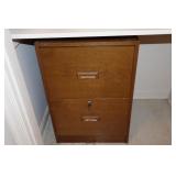 Wood 2 drawer filing cabinet with key 19' x 19' x