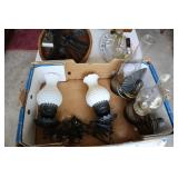 Lot 4 electrified wall mounted oil lamps (2 with
