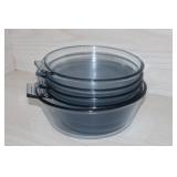 5 Pyrex Flameware blue stovetop dishes - (2) 835-B