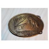 Brass Belt Buckle Victor 'His Master's Voice'