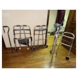 Medical lot including canes, walkers, and portable