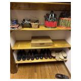 Contents of closet including silver chest, drum