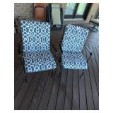 4 Wrought iron patio chairs with cushions