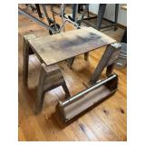 2 Saw horses and a wooden carpenters