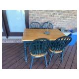 Butcher style block table with 4 chairs with
