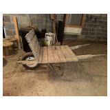 Wooden hand cart wheel barrow for carrying wood