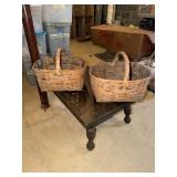 2 Rattan gathering style baskets