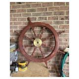 Wooden ship wheel