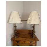 2 Mid Century brass table lamps possibly by