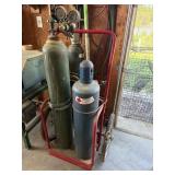 Welding tanks and cart with torches