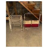 4 Patio or poolside stools and 2 Playmate coolers