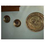 3 Brass embossed wall plates
