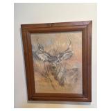 Print titled 'Silent Buck' by K. Maroon 20.5 X