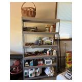 Metal and particle board shelving unit with