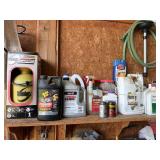 Shelf lot - round up sprayer, motor stablelizers,