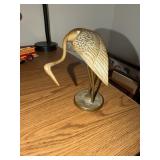 Brass crane sculpture
