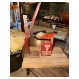 Hand operated bottle capper with bottle tops