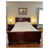 Kincaid cherry sleigh bed with 2