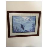 3 Framed pictures -  flying eagle 31.25 X 25.25,