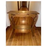 Pine console table with curved legs 30 X 9.25