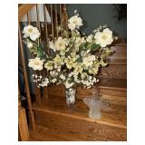 Princess House diamond pattern glass basket and a