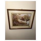 5 Framed Pintail duck prints by V. West