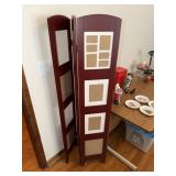 3 Panel room divider with built in picture frames