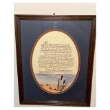 Framed poem 'Footprints', The Ten Commandments