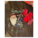 Tin Santa Ho! Ho! Ho! grapevine wreath with