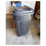 Rubermaid trashcan, 5 gallon buckets, tarps and