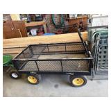 Heavy duty lawn wagon utility cart