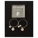 2 Alex and Ani silver tone expandable wire